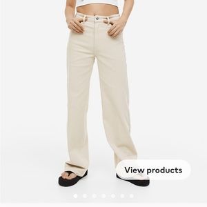 H&M cotton twill wide leg jeans
